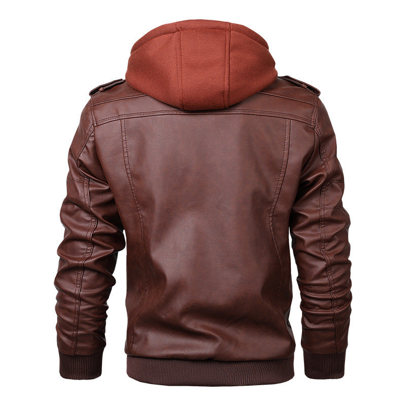 Men's Leather Jacket with Removable Inner Lining Lisslune