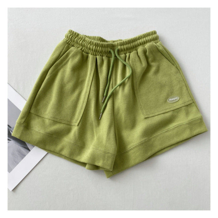 Women's casual jogging shorts with elastic waistband and practical side pockets