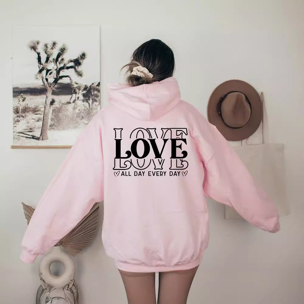 Women's hoodie with creative lettering Lisslune