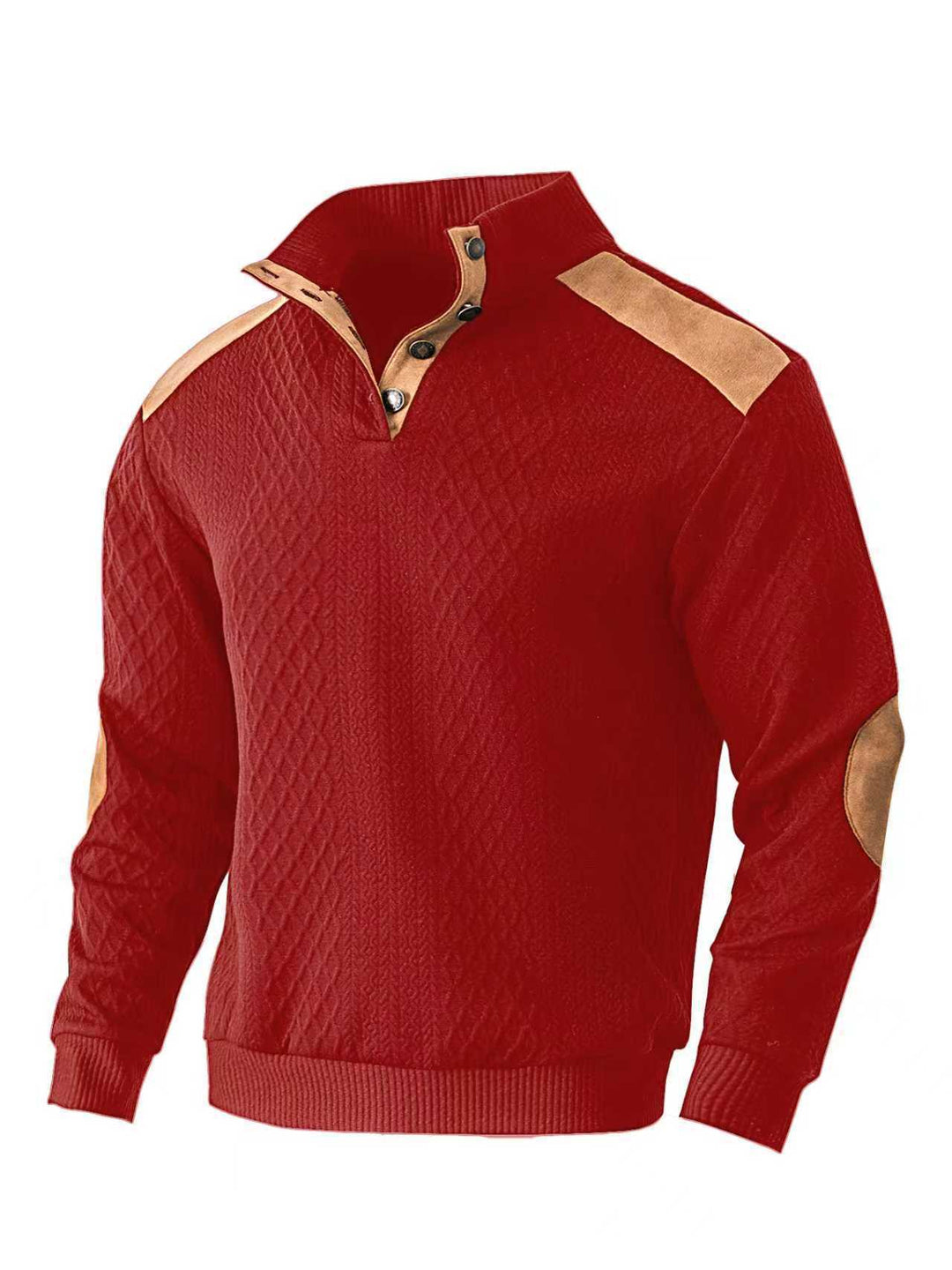 Men's knit pullover with unique stand collar and fashionable details Lisslune