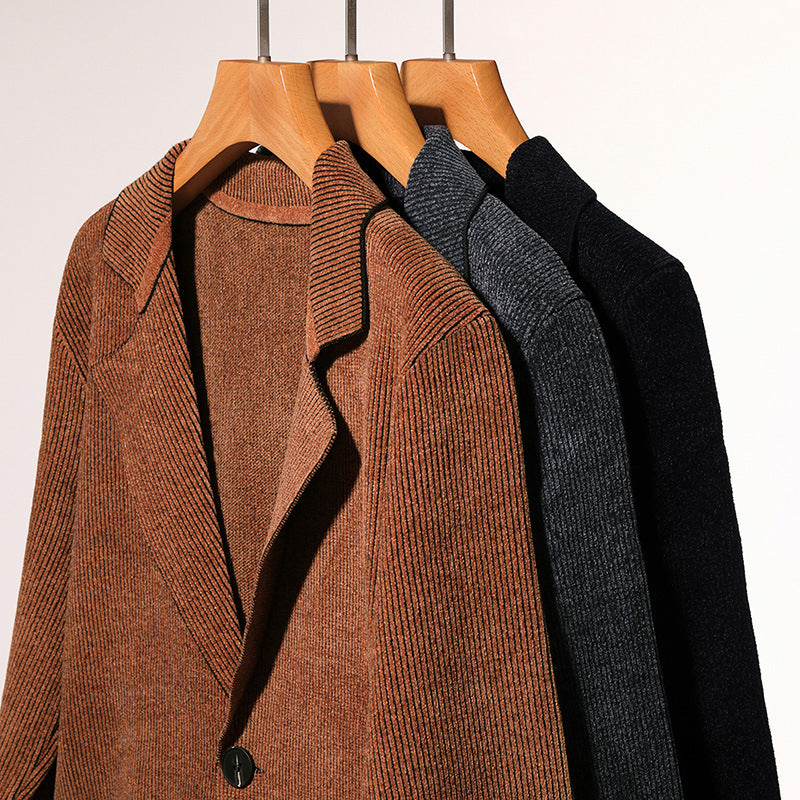Men's elegant knitted blazer with practical pockets Lisslune