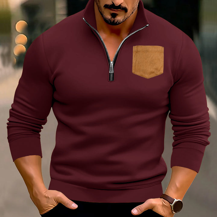 Men's sporty sweater with contrasting pockets Lisslune