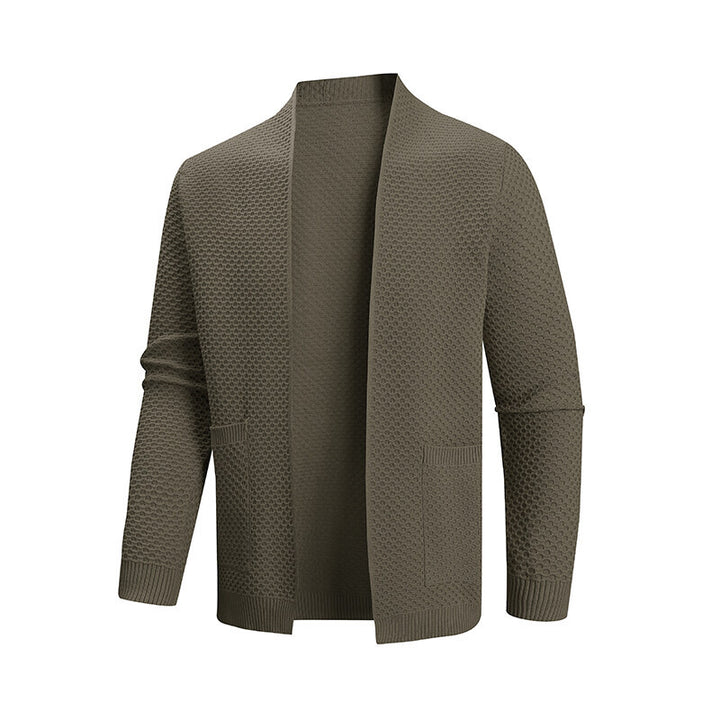 Men's cardigan with a modern textured pattern and practical pockets Lisslune