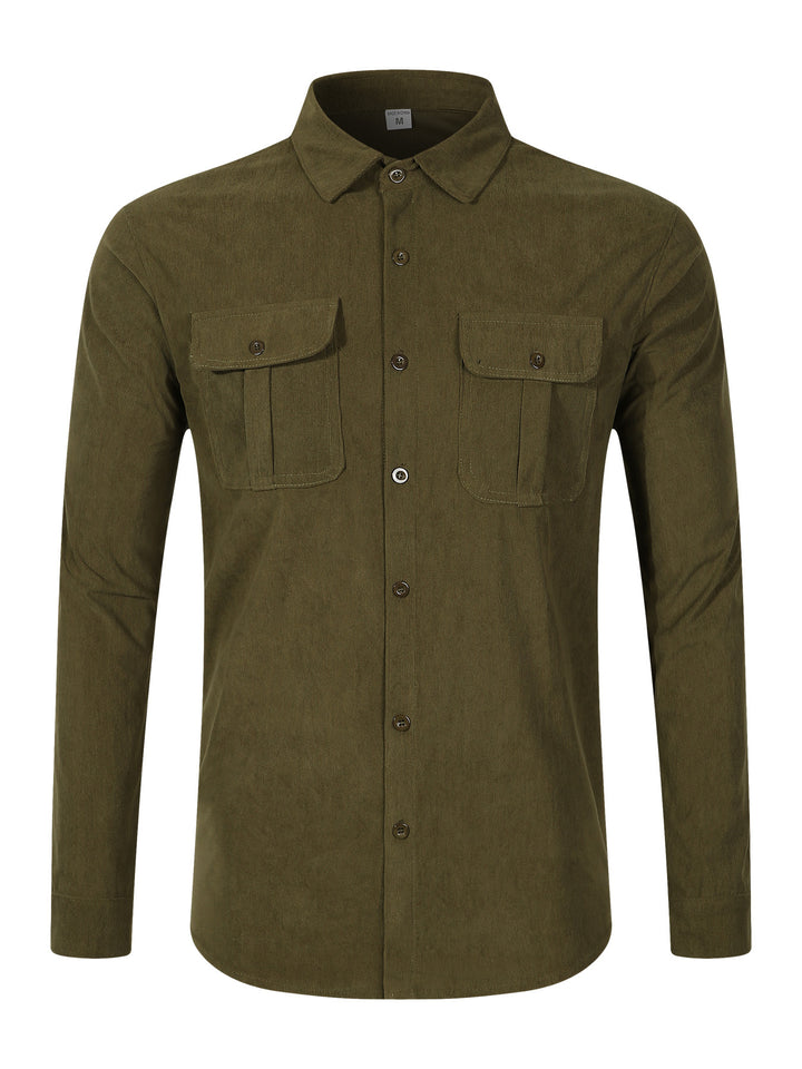 Men's long-sleeve shirt with practical chest pockets and durable fabric Lisslune