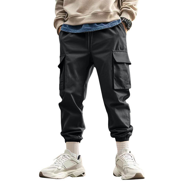 Men's cargo pants with elastic waistband and practical side pockets Lisslune
