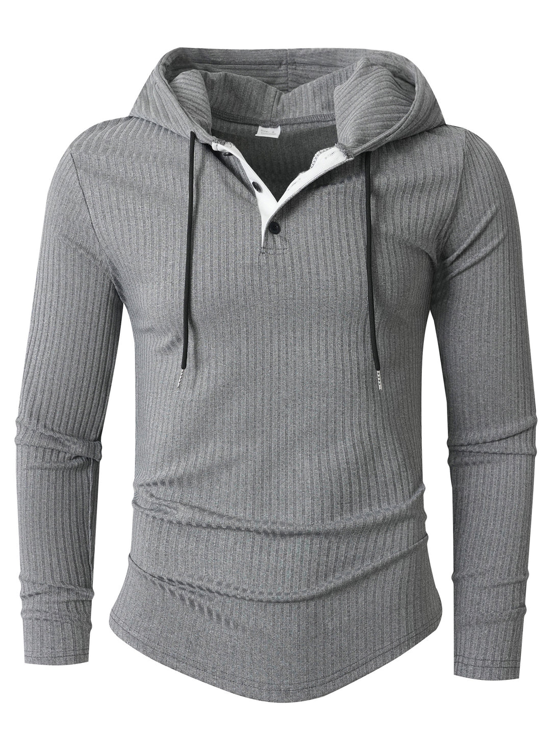 Men's Athletic Long Sleeve Hoodie with Textured Surface Lisslune