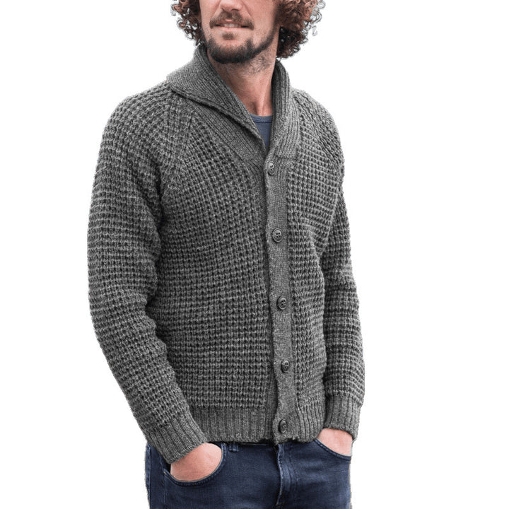 Men's cardigan with fine structural design and practical buttons Lisslune