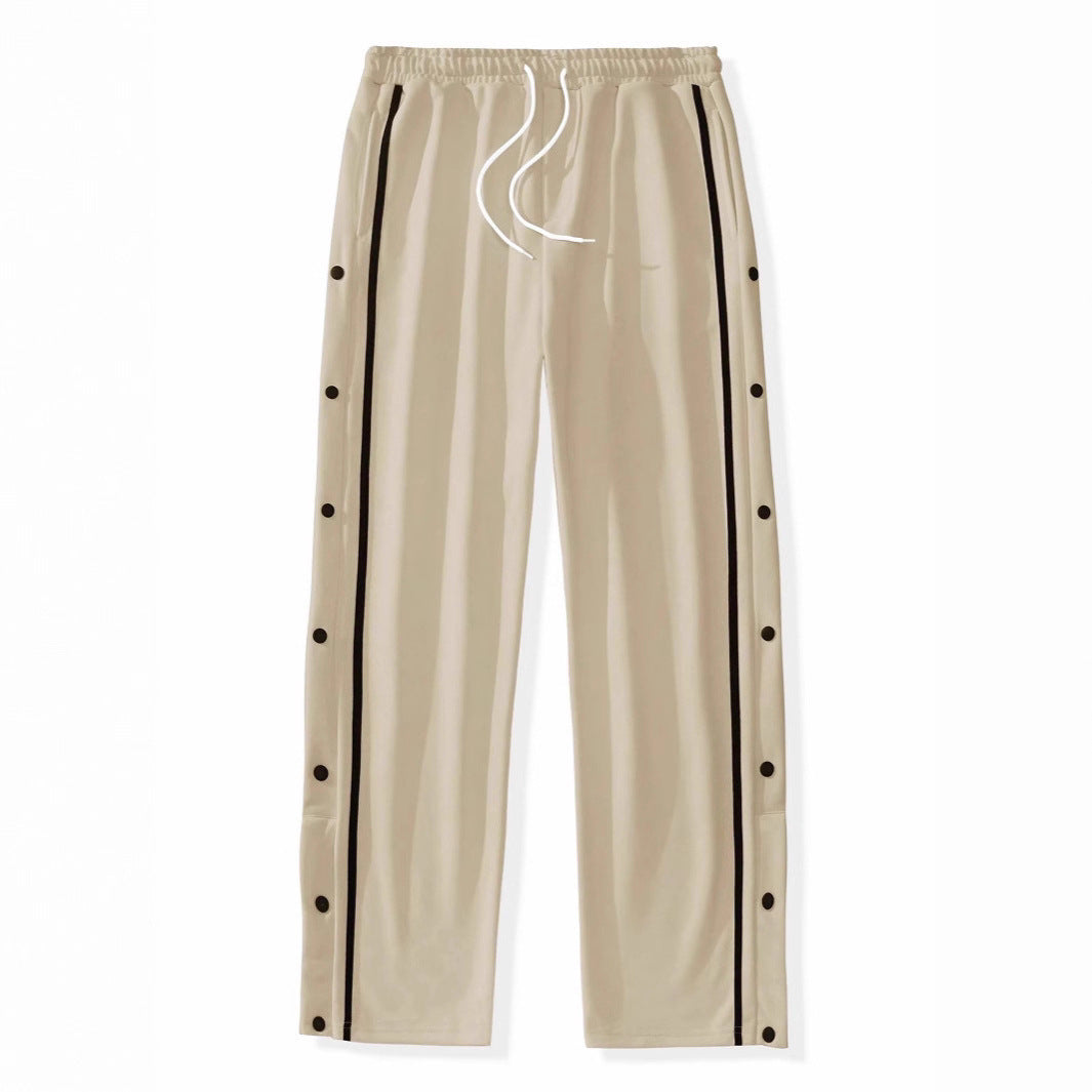 Men's sporty training pants with snap button details and elastic waistband Lisslune