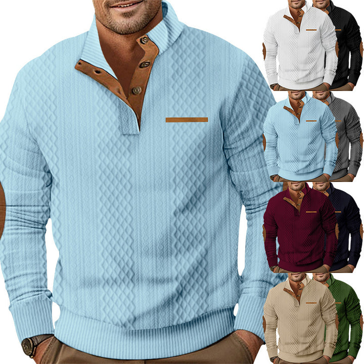 Men's knit sweater with textured design and contrast details Lisslune