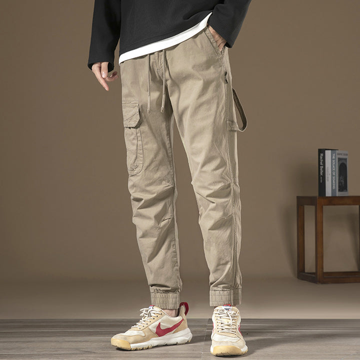 Men's cargo pants with functional pockets and elastic waistband Lisslune