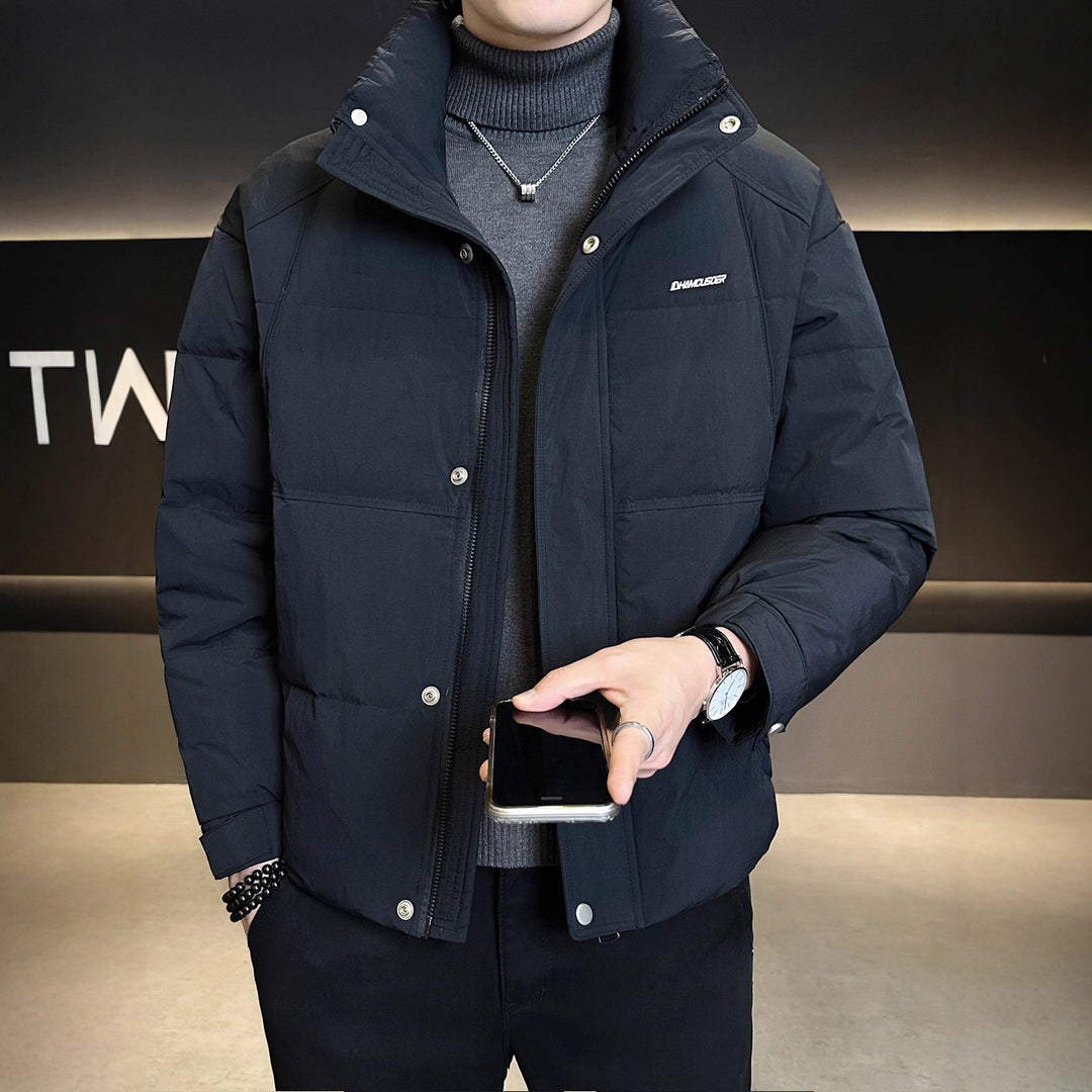 Men's Modern Quilted Jacket with Practical Hood and Warming Filling Lisslune