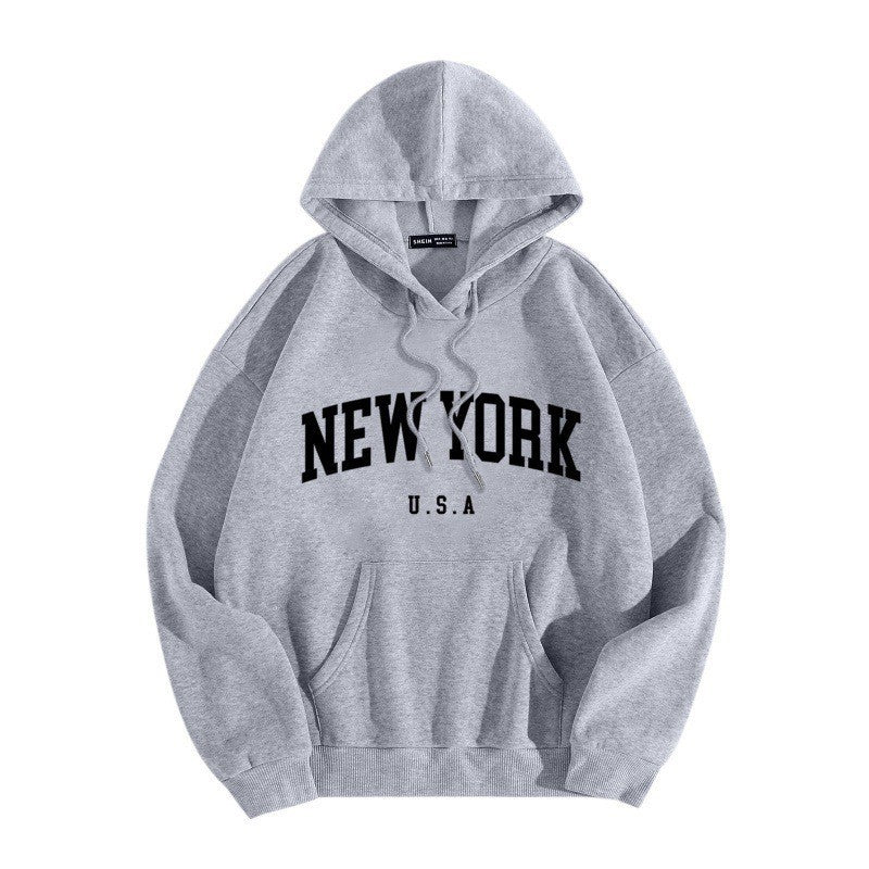 Women's hoodie with stylish New York print Lisslune