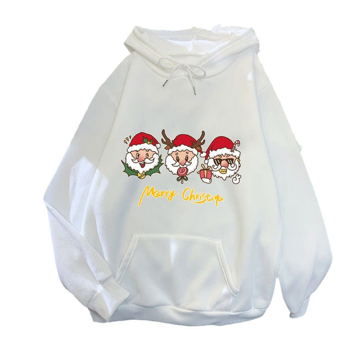 Women's hooded sweatshirt with festive Christmas motif Lisslune
