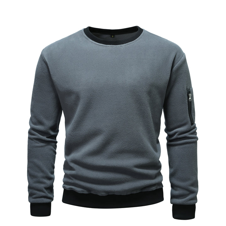 Men's cozy fleece pullover with zip pocket Lisslune