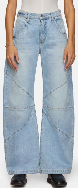 Women's wide jeans with unique seam design in trendy style Lisslune