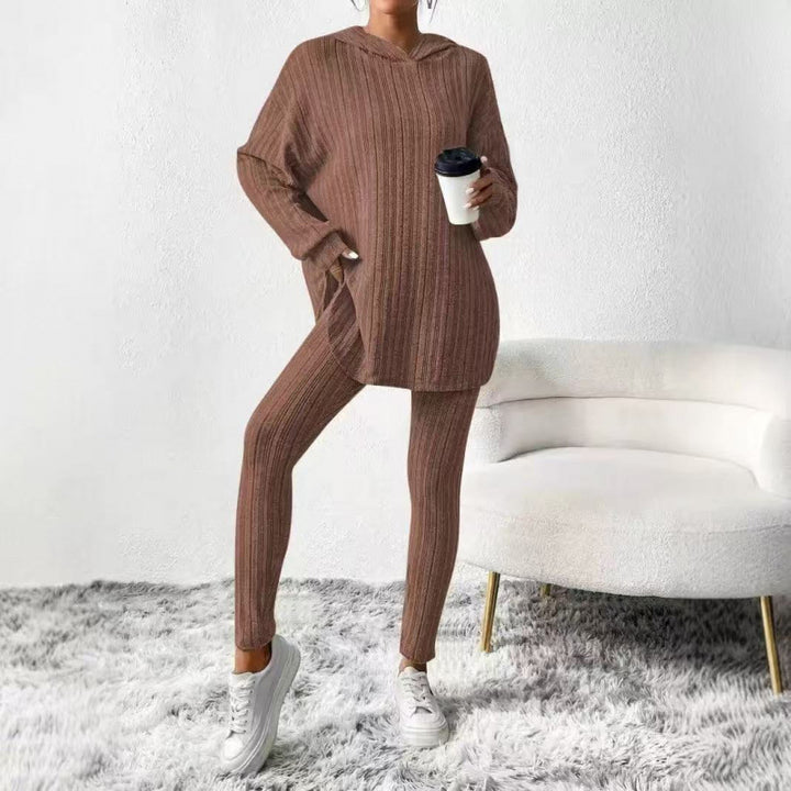 Damen Bequemes Lounge-Set mit Kapuze und schmalen Hosen Lisslune