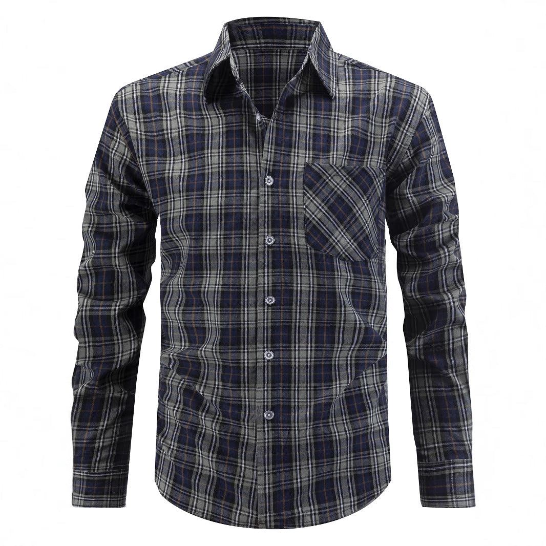 Men's checked long-sleeve shirt with modern cut Lisslune