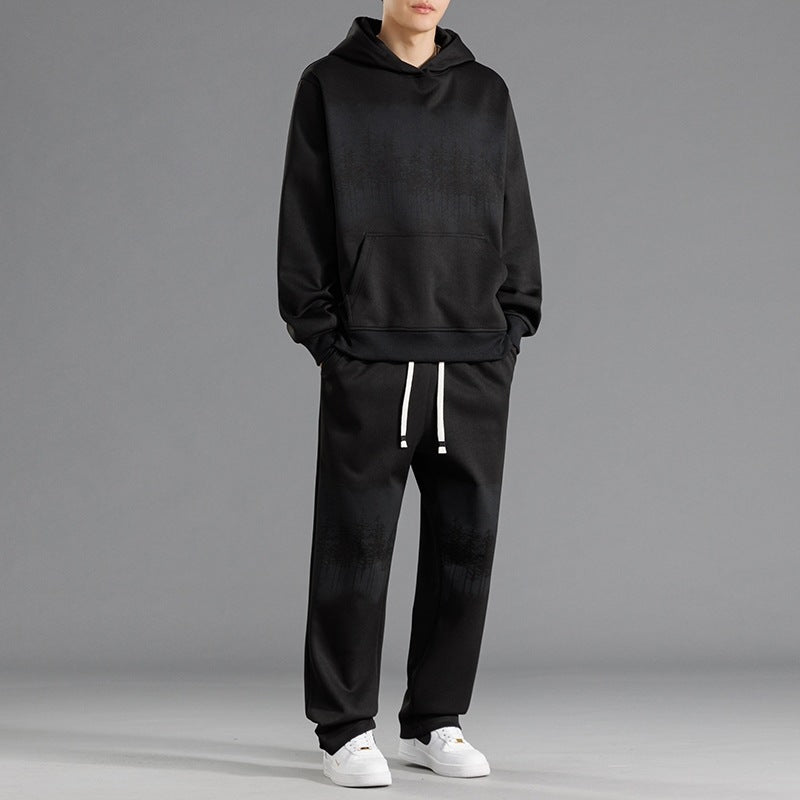 Men's leisure loungewear set with relaxed fit and creative tree print Lisslune