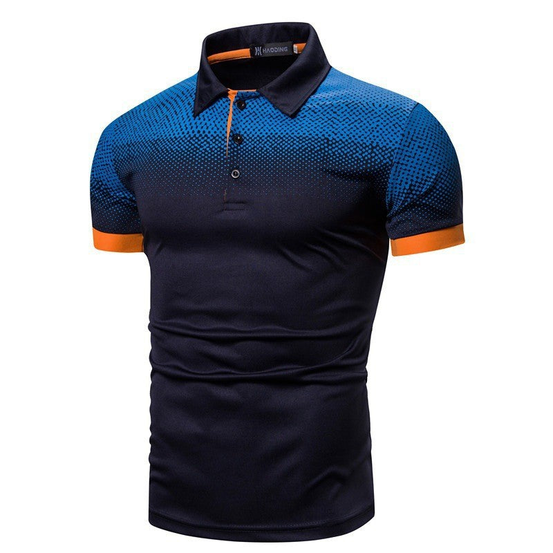 Men's polo shirt with dynamic gradient colors and modern contrast details Lisslune