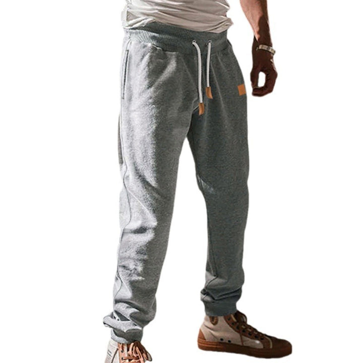 Men's Comfortable Leisure Pants with Elastic Waistband and Side Pockets Lisslune