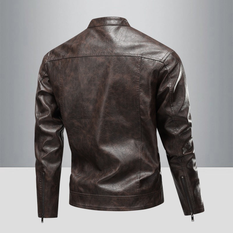 Men's Stylish Synthetic Leather Jacket In Elegant Design Lisslune