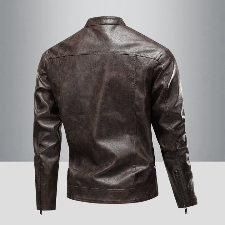 Men's Stylish Synthetic Leather Jacket In Elegant Design Lisslune