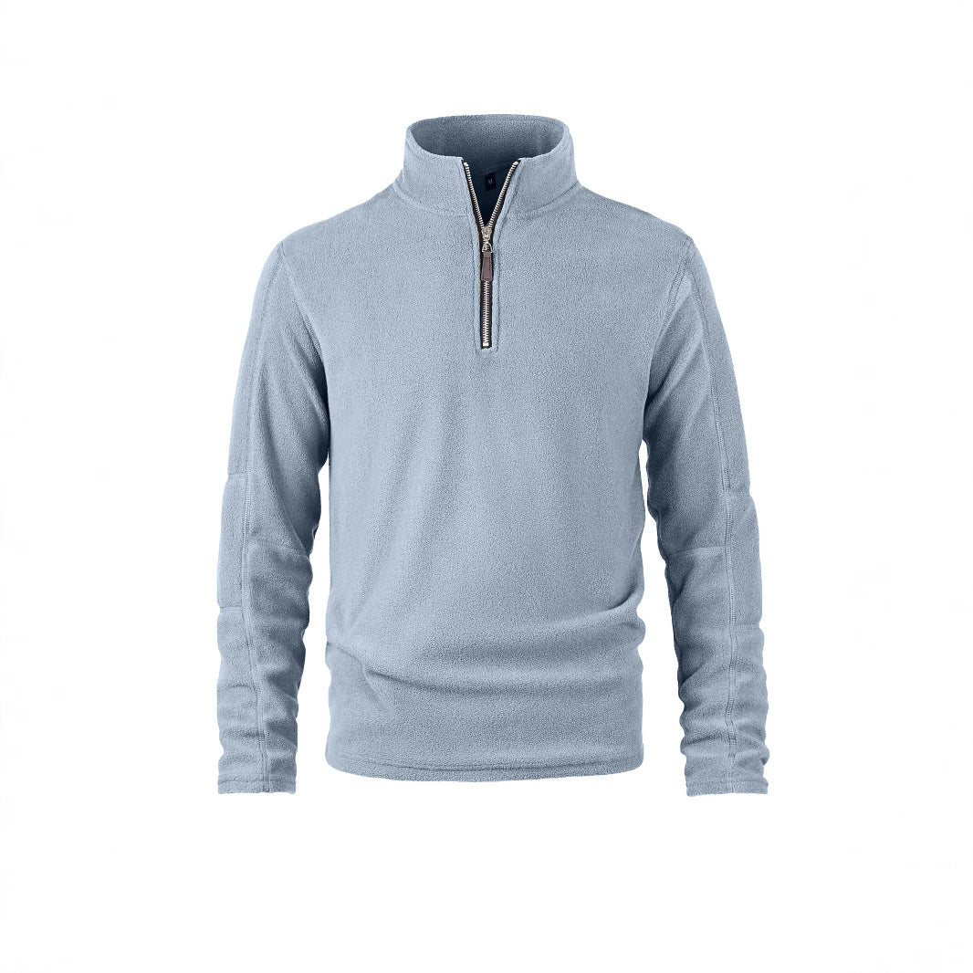 Men's fleece pullover with half zipper and high collar Lisslune