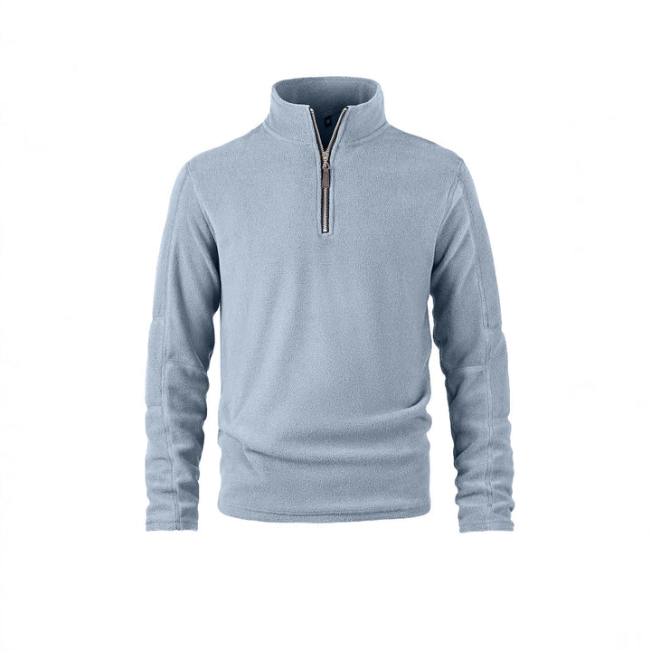 Men's fleece pullover with half zipper and high collar Lisslune