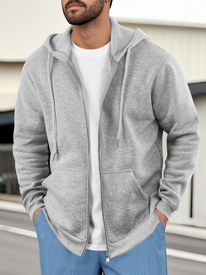 Men's casual hoodie jacket with breathable sweat fabric and practical pockets Lisslune