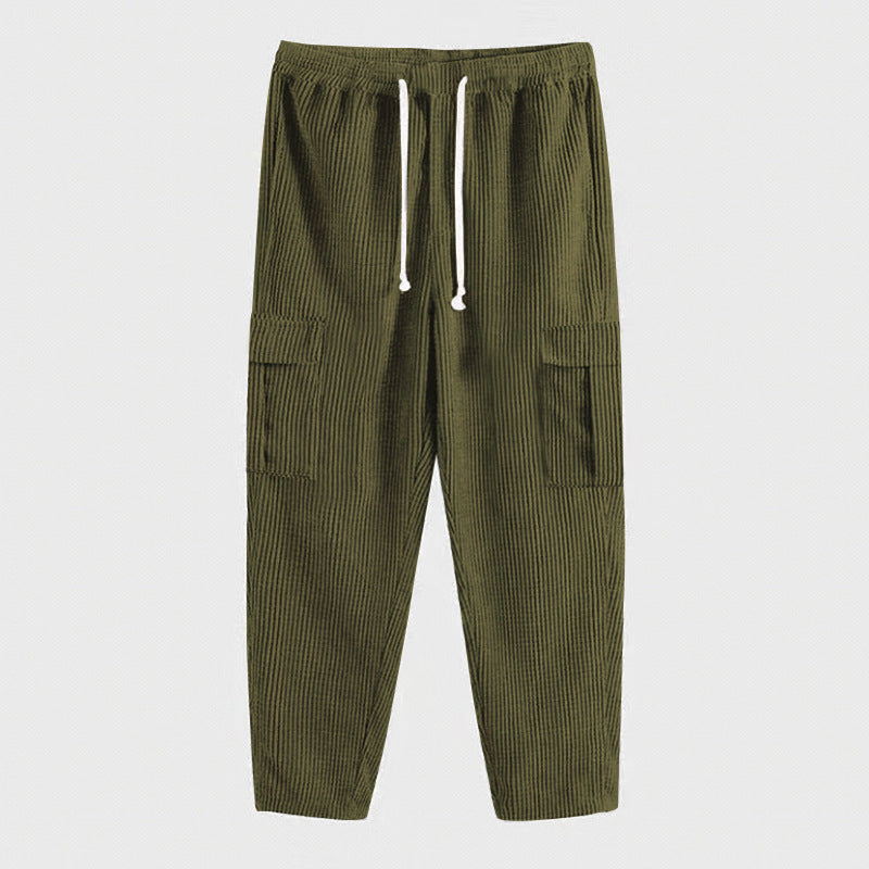 Men's comfortable cargo pants with elastic waistband Lisslune