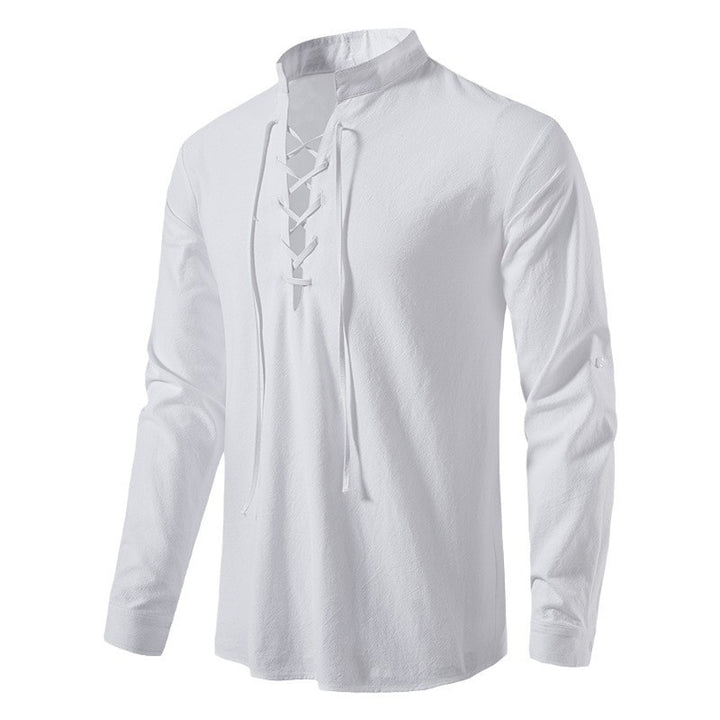 Men's Long Sleeve Shirt with Modern Drawstring Lisslune