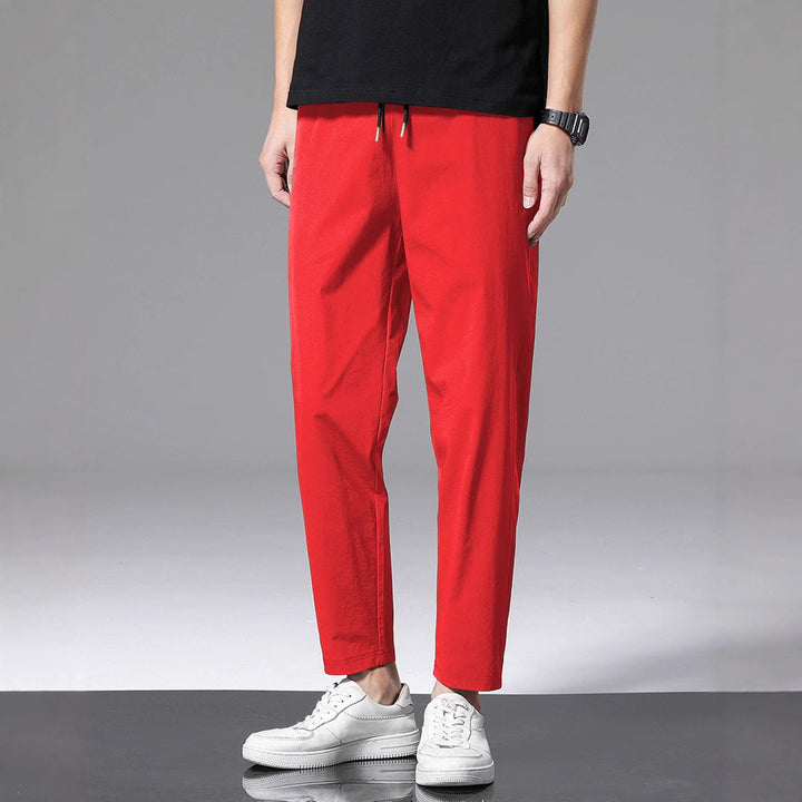 Men's Stylish Airy Leisure Pants with Elastic Waist and Practical Pockets Lisslune