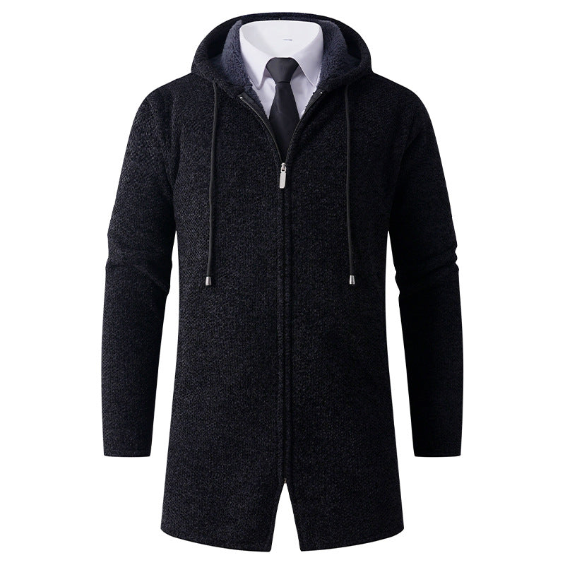 Men's casual hoodie jacket with exposed zipper and practical hood Lisslune
