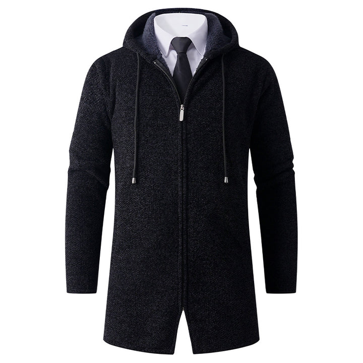 Men's casual hoodie jacket with exposed zipper and practical hood Lisslune