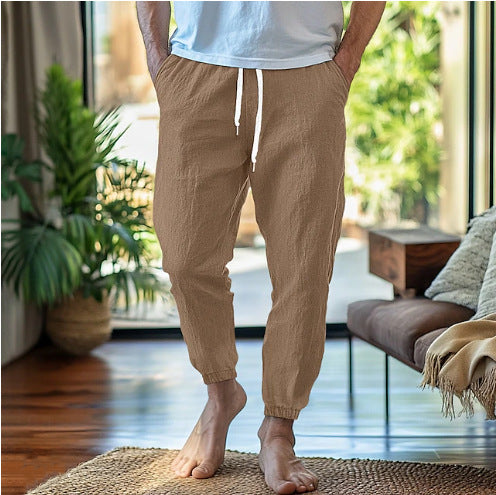 Men's casual pants with individually adjustable waistband and side ventilation inserts Lisslune