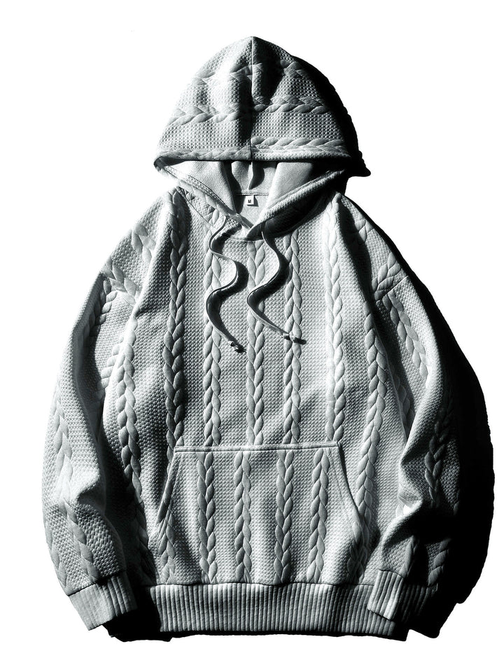 Men's Hoodie with Textured Pattern Lisslune