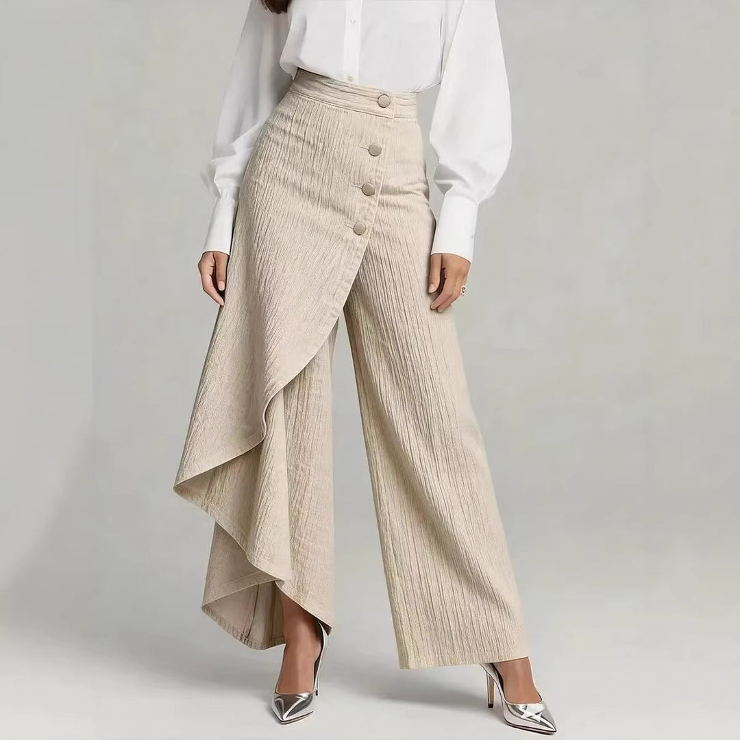 Damen Denim-Rock mit asymmetrischem Schnitt und Knopfdetails Lisslune