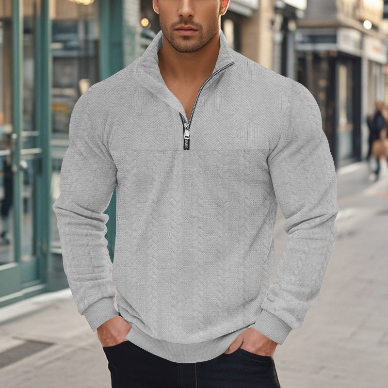 Men's knit sweater with modern zipper and structured design Lisslune