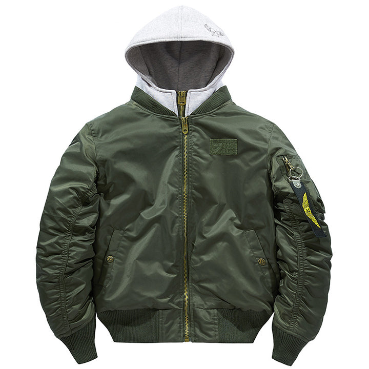 Men's bomber jacket with removable hood and practical pockets Lisslune