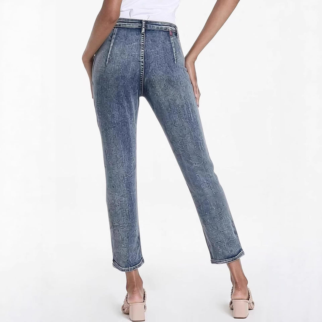 Damen Slim-Fit Jeans mit modernem Used-Effekt und hoher Taille Lisslune