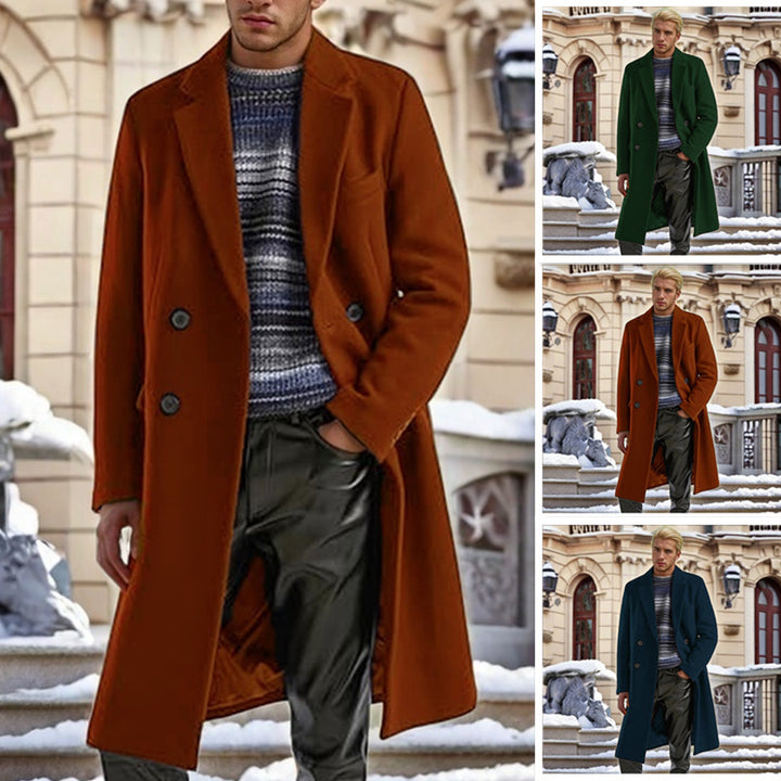 Men's elegant double-breasted wool coat Lisslune