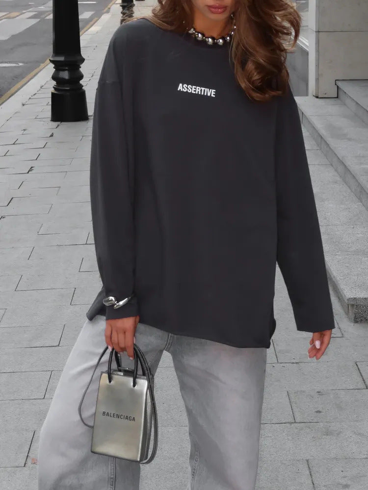 Ladies Oversized sweatshirt with striking lettering Lisslune