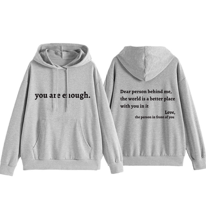 Women's hooded sweatshirt with motivational lettering and comfortable fit Lisslune
