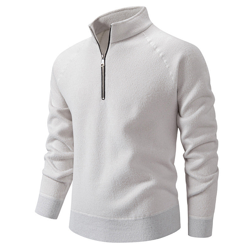 Men's turtleneck sweater with modern zipper and textured design Lisslune