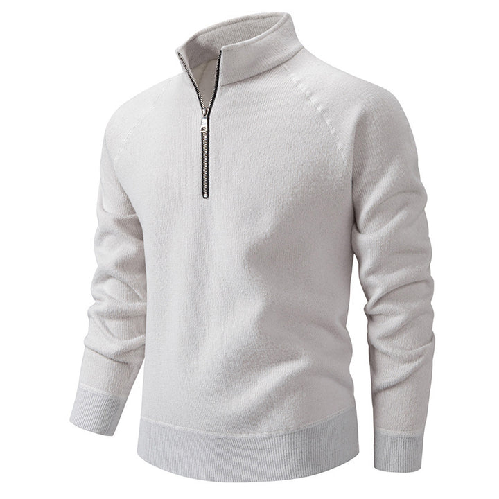 Men's turtleneck sweater with modern zipper and textured design Lisslune