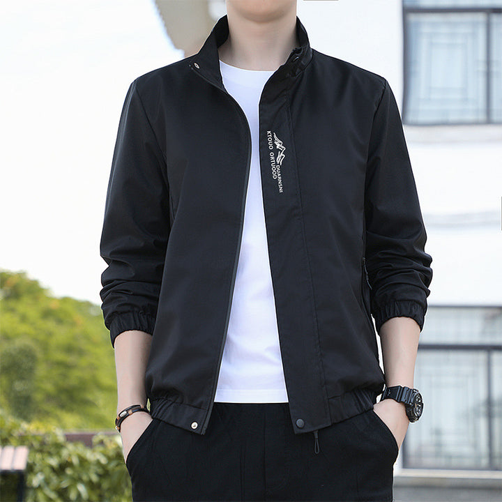 Men's lightweight transitional jacket with high collar and practical pockets Lisslune