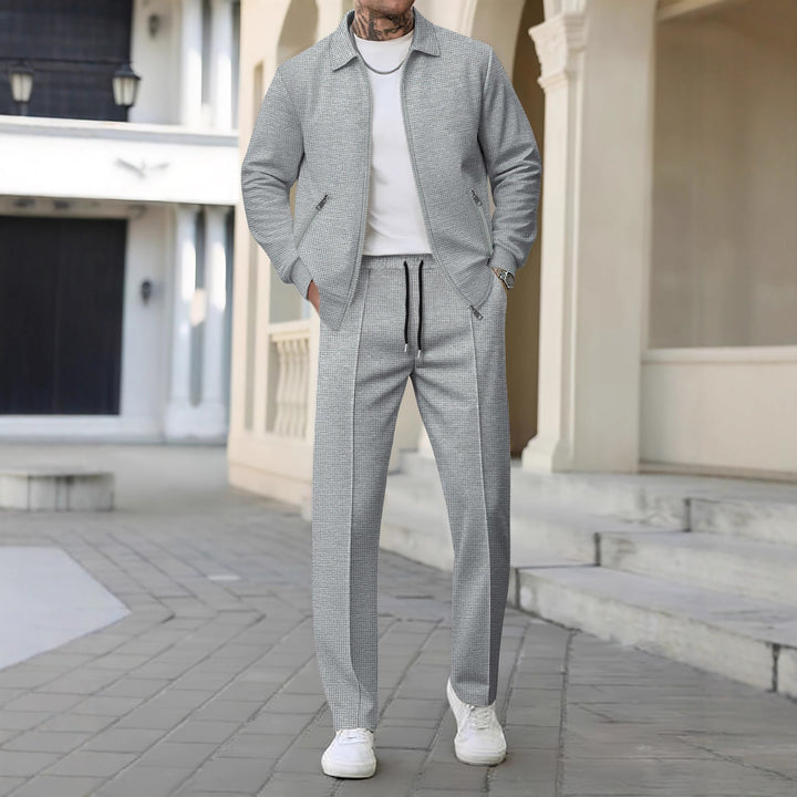 Men's leisure suit with modern pattern mix and high wearing comfort Lisslune