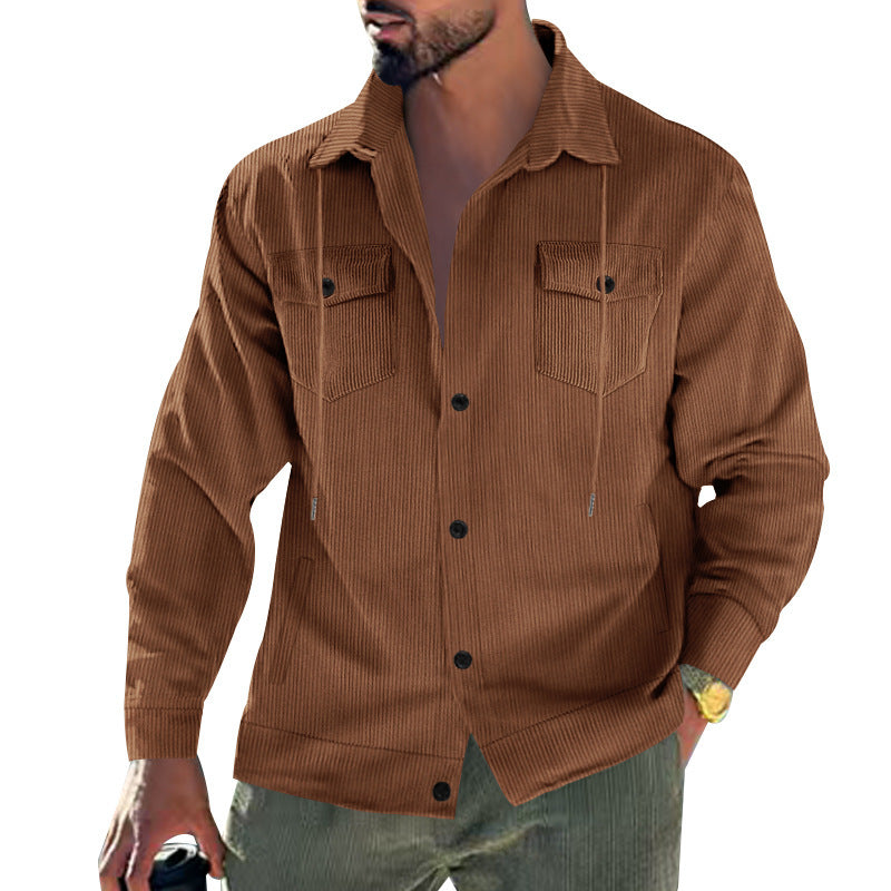 Men's waffle texture shirt with practical breast pockets and trendy cut Lisslune