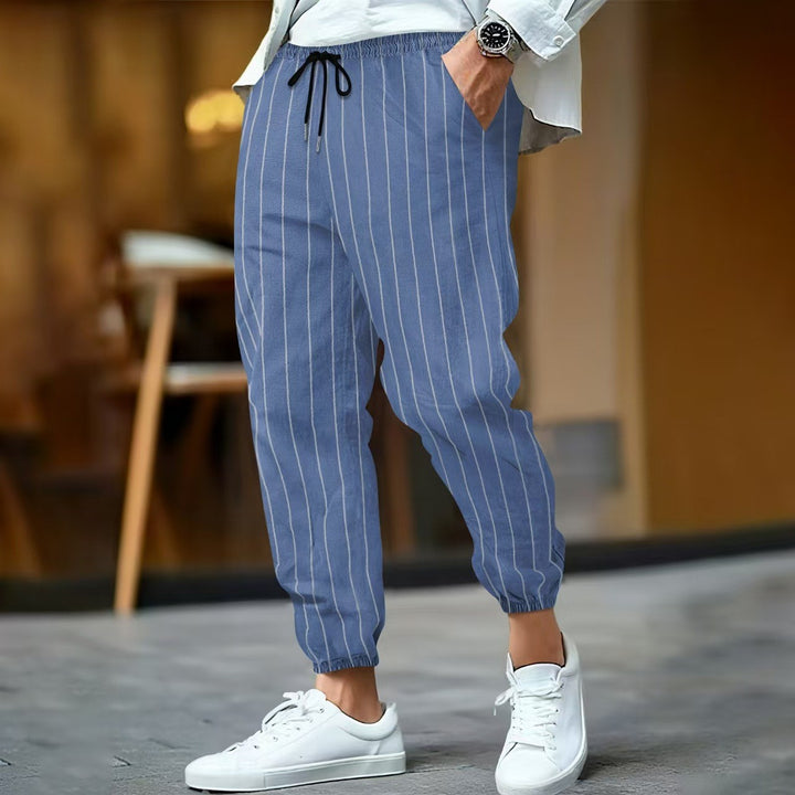 Men's stylish leisure pants with elegant striped pattern Lisslune