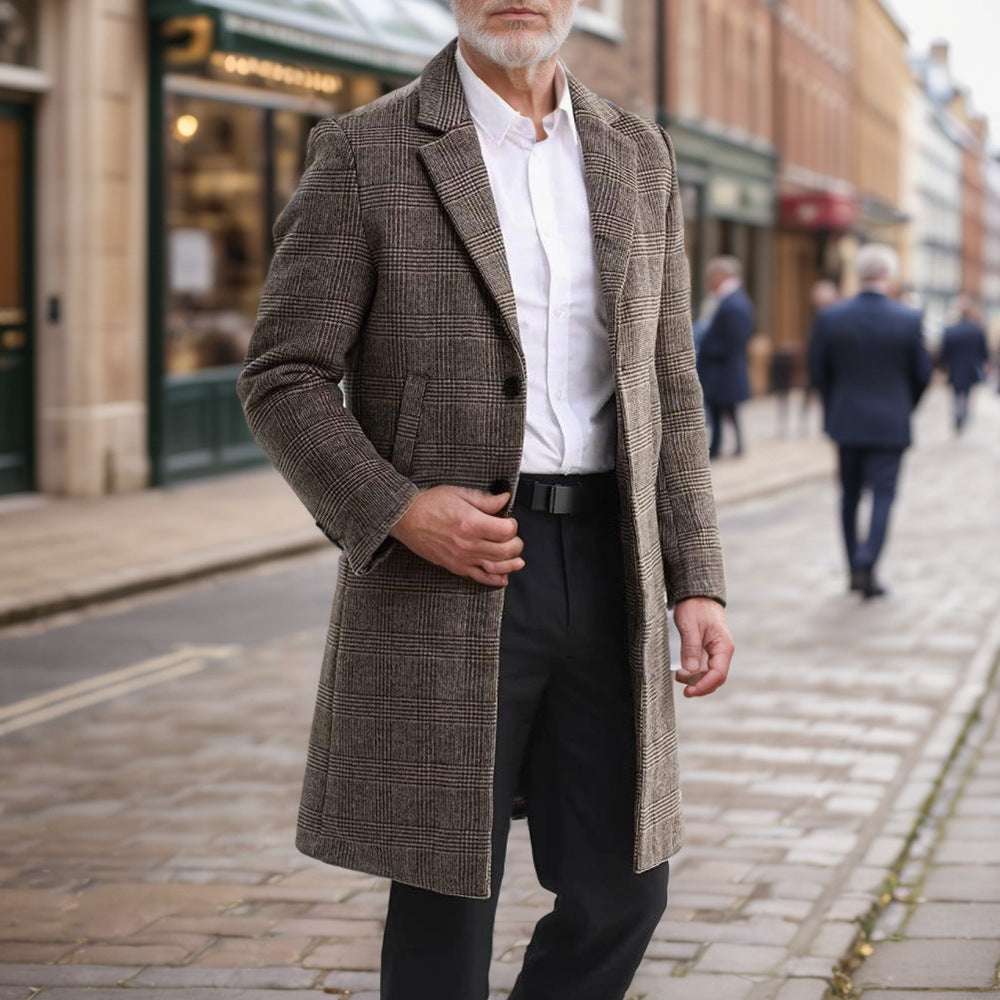 Men's elegant checkered coat made of high-quality material Lisslune